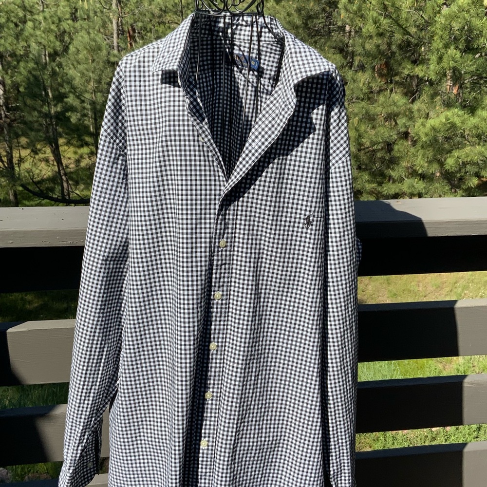 Ralph Lauren Black and White Checkered Shirt